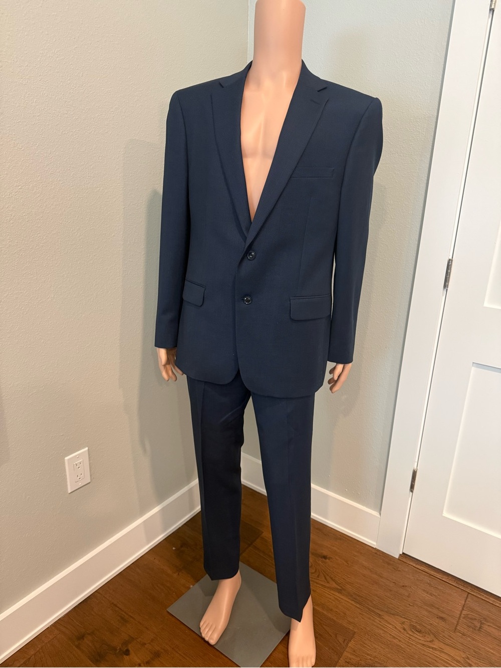 Calvin Klein Dark Navy Two-Piece Suit Jacket & Trousers